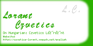 lorant czvetics business card